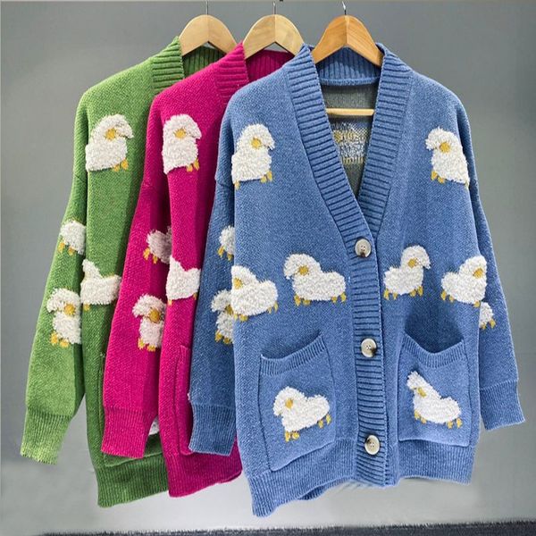 women's sweaters european style streetwear sheep sweater kawaii cartoon print jacket and jackets hcjc, White;black
women's sweaters european style streetwear sheep sweater kawaii cartoon print jacket and jackets hcjc, White;black