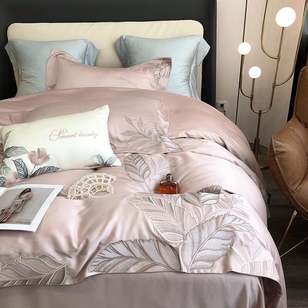 bedding sets luxury american super soft breathable tencel leaves embroidery set silky cool double duvet cover bed linen pillowcas
bedding sets luxury american super soft breathable tencel leaves embroidery set silky cool double duvet cover bed linen pillowcas
