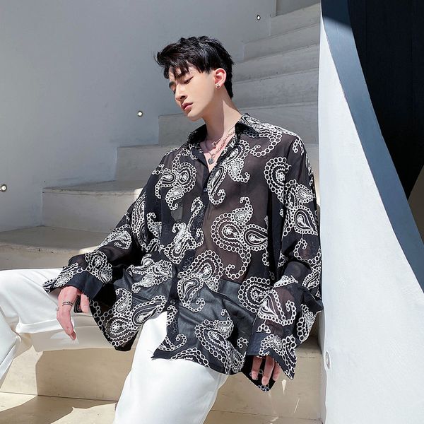 embroidered clay oversize cashew flowers vintage shirt retro clothes young men see through men's party shirts jqp7, White;black
embroidered clay oversize cashew flowers vintage shirt retro clothes young men see through men's party shirts jqp7, White;black