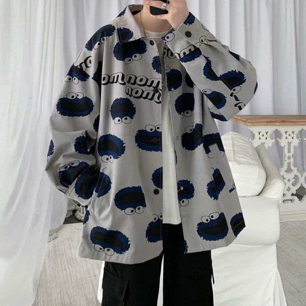 shrimp creative cartoon long sleeve printed shirt cardigan spring and autumn coat men's wear, Black;brown
shrimp creative cartoon long sleeve printed shirt cardigan spring and autumn coat men's wear, Black;brown