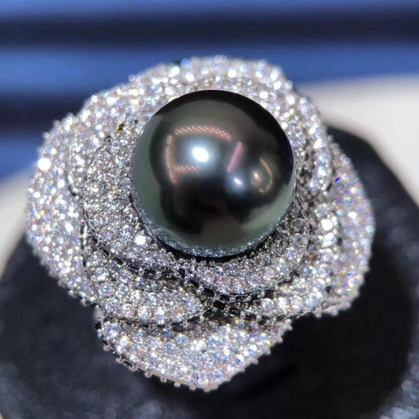 cluster rings d726 pearl ring fine jewelry s925 sterling silver 11-12mm nature sea water black tahiti pearls for women presents, Golden;silver
cluster rings d726 pearl ring fine jewelry s925 sterling silver 11-12mm nature sea water black tahiti pearls for women presents, Golden;silver