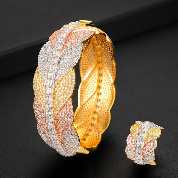 earrings & necklace big delicate bangle ring set for women full micro cubic zircon pave party wedding saudi arabic dubai jewelr, Silver
earrings & necklace big delicate bangle ring set for women full micro cubic zircon pave party wedding saudi arabic dubai jewelr, Silver