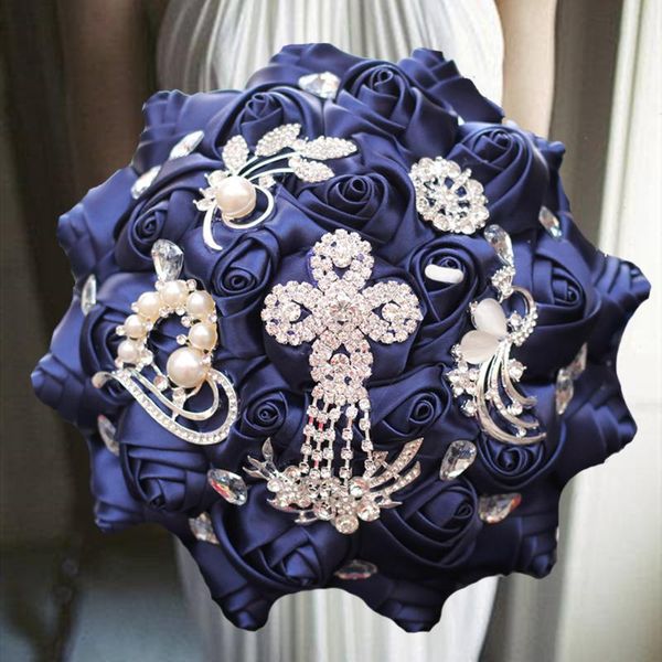 decorative flowers & wreaths 1pc/lot navy wedding bouquet with rhinestone for bridal
decorative flowers & wreaths 1pc/lot navy wedding bouquet with rhinestone for bridal