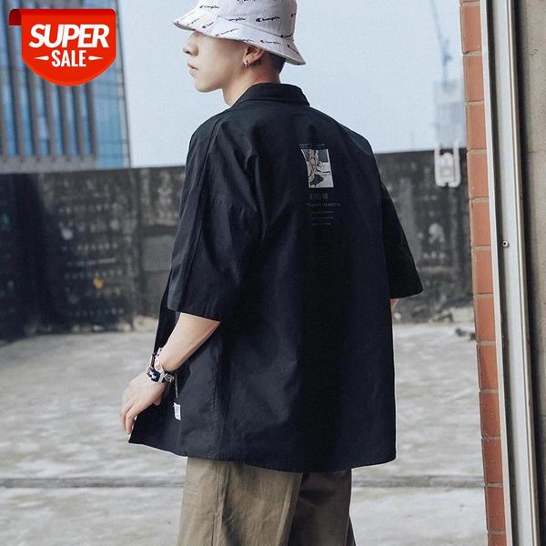 summer new short-sleeved blouse loose japanese vintage tooling shirt men and women couple trendy shirts black korean clothes #g06a, White;black
summer new short-sleeved blouse loose japanese vintage tooling shirt men and women couple trendy shirts black korean clothes #g06a, White;black