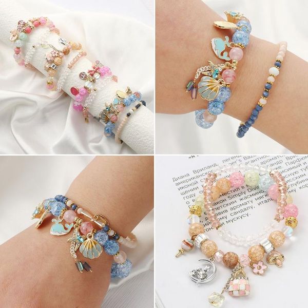 link, chain charm design jewelry princess alloy pendant multi-layer kids bead bracelet, Black
link, chain charm design jewelry princess alloy pendant multi-layer kids bead bracelet, Black