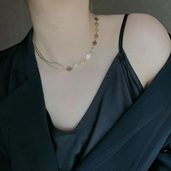 hbp short ins style fashion 14k gold does not fade smiling face tank splicing choker exquisite clavicle chain women, Silver
hbp short ins style fashion 14k gold does not fade smiling face tank splicing choker exquisite clavicle chain women, Silver