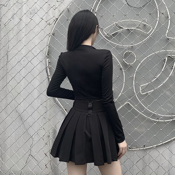 streetwear slim long sleeve zipper t-shirt gothic women turn-down collar splice crop female 2021 new casual top, White
streetwear slim long sleeve zipper t-shirt gothic women turn-down collar splice crop female 2021 new casual top, White