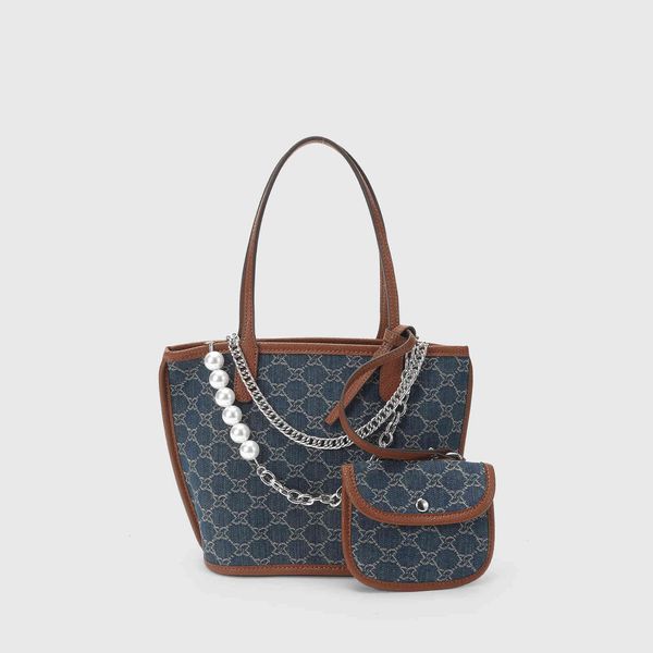 handbag canvas bag women's korean casual contrast pearl chain handle mother denim one shoulder tote, Black;red
handbag canvas bag women's korean casual contrast pearl chain handle mother denim one shoulder tote, Black;red