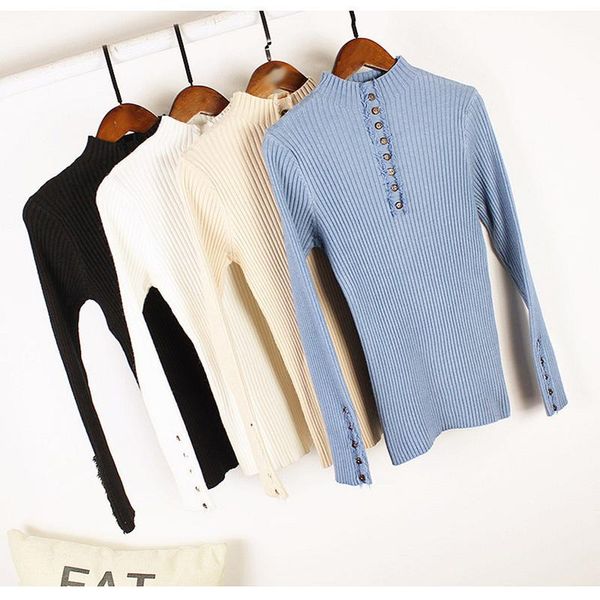 women's sweaters women knittting sweater winter fashion turtleneck long-sleeve casual female solid button pullovers knitted soft, White;black
women's sweaters women knittting sweater winter fashion turtleneck long-sleeve casual female solid button pullovers knitted soft, White;black