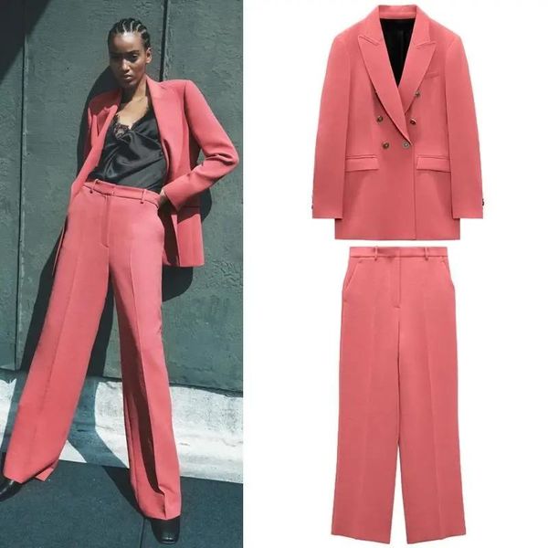 women's two piece pants autumn and winter clothing european american fashion solid color long double-breasted suit jacket + casual, White
women's two piece pants autumn and winter clothing european american fashion solid color long double-breasted suit jacket + casual, White