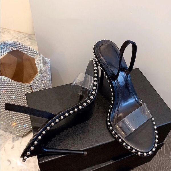 dress shoes bling stainless steel sandals women summer high heels pvc open toe rivet ankle-strap party pcbq 208b, Black
dress shoes bling stainless steel sandals women summer high heels pvc open toe rivet ankle-strap party pcbq 208b, Black