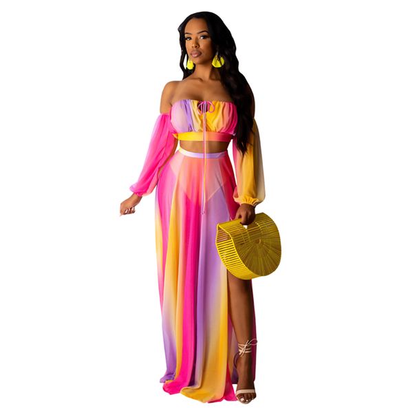 mesh chiffon tie dye print matching sets 2 piece set long sleeve shirt skirt summer beach outfits d29-ag48, White
mesh chiffon tie dye print matching sets 2 piece set long sleeve shirt skirt summer beach outfits d29-ag48, White