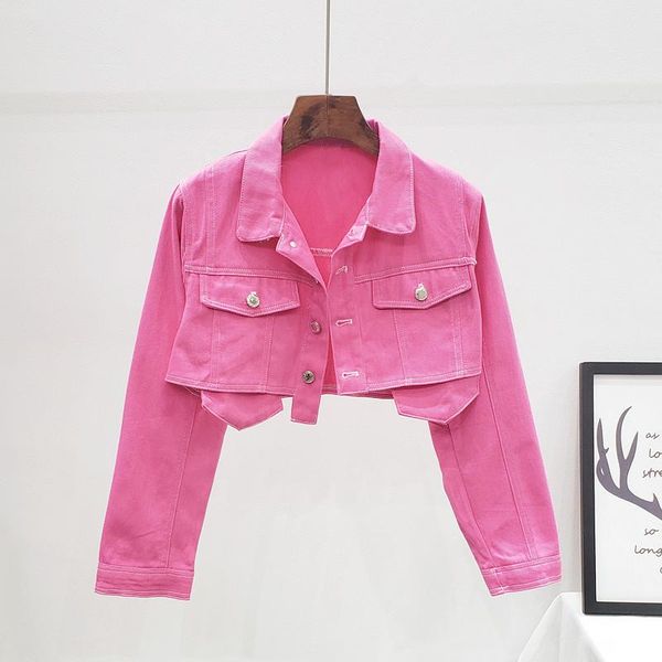 women's jackets harajuku women rose red high waist short denim jacket autumn chaquetas mujer streetwear female casual long sleeve jean, Black;brown
women's jackets harajuku women rose red high waist short denim jacket autumn chaquetas mujer streetwear female casual long sleeve jean, Black;brown