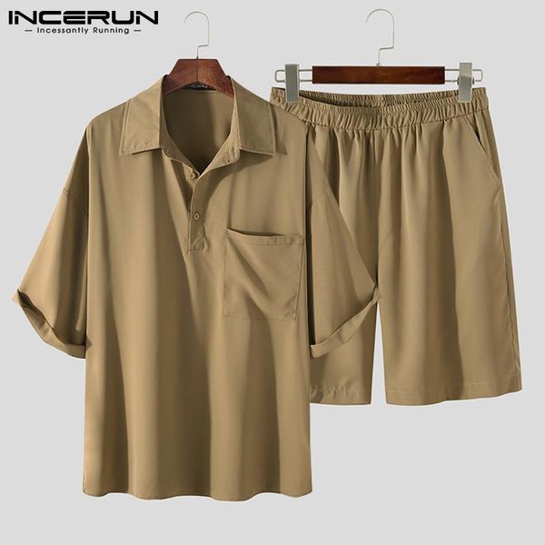 men's tracksuits incerun men sets streetwear solid color loose lapel short sleeve shirt elastic waist shorts fashion casual suit 2 piec, Gray
men's tracksuits incerun men sets streetwear solid color loose lapel short sleeve shirt elastic waist shorts fashion casual suit 2 piec, Gray
