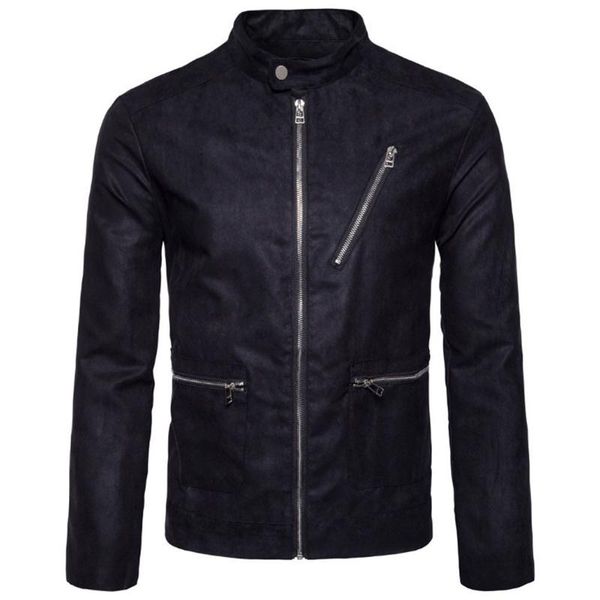 men's jackets spring autumn suede jacket men stand collar solid color casual zippers male outerwear high quality, Black;brown
men's jackets spring autumn suede jacket men stand collar solid color casual zippers male outerwear high quality, Black;brown