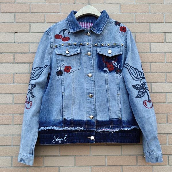 women's jackets denim jacket coat spring autumn loose flower embroidery short women coats y665, Black;brown
women's jackets denim jacket coat spring autumn loose flower embroidery short women coats y665, Black;brown
