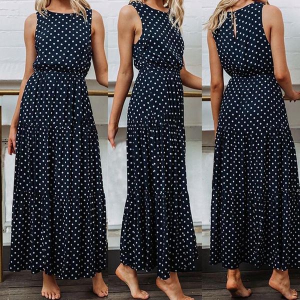 casual dresses 2021 summer women dot printing loose o neck maxi dress evening party long robe femme longue clothing, Black;gray
casual dresses 2021 summer women dot printing loose o neck maxi dress evening party long robe femme longue clothing, Black;gray