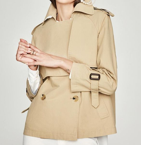 women's trench coats s--5xl 2021 spring women fashion personality short versatile double-breasted loose coat, Tan;black
women's trench coats s--5xl 2021 spring women fashion personality short versatile double-breasted loose coat, Tan;black