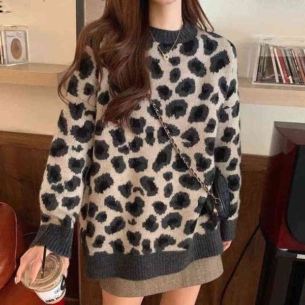 women's sweaters women sweater leopard loose knitted korean pullovers female all-match oversize jumper autumn winter fashion clothes w, White;black
women's sweaters women sweater leopard loose knitted korean pullovers female all-match oversize jumper autumn winter fashion clothes w, White;black