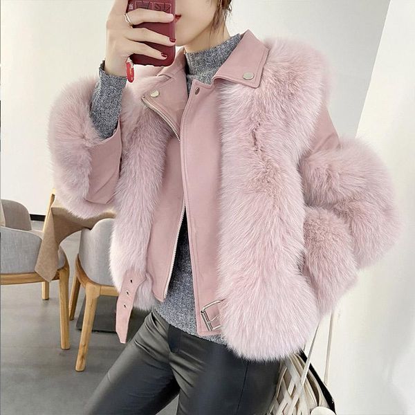 women's fur & faux high imitation coat fashion with real sheepskin leather jacket outerwear luxury women winter style, Black
women's fur & faux high imitation coat fashion with real sheepskin leather jacket outerwear luxury women winter style, Black