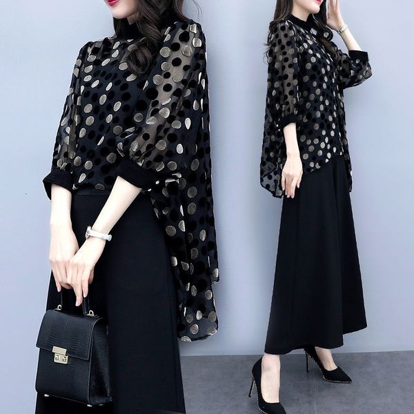 2021 new spring summer women 2 two piece set female polka dot + wide leg pants suits outfits lady plus size 3xl slim tracksuit 31lb82, Gray
2021 new spring summer women 2 two piece set female polka dot + wide leg pants suits outfits lady plus size 3xl slim tracksuit 31lb82, Gray