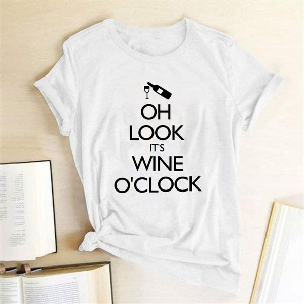 women's t-shirt women tshirt short sleeve harajuku shirt for ladies o-neck summer loose tee femme oh look it's wine o'clock, White
women's t-shirt women tshirt short sleeve harajuku shirt for ladies o-neck summer loose tee femme oh look it's wine o'clock, White