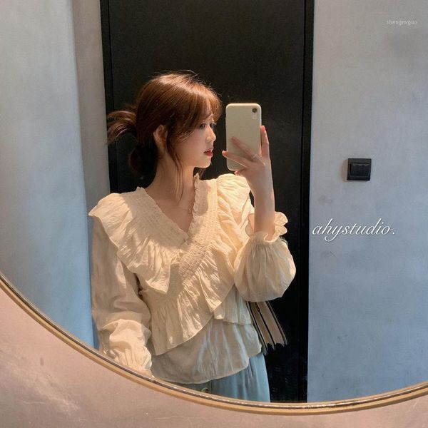 ruffle v-neck long-sleeved shirt women's 2021 autumn fashion slim ins chiffon lady solid color casual blouse p022 blouses & shirts, White
ruffle v-neck long-sleeved shirt women's 2021 autumn fashion slim ins chiffon lady solid color casual blouse p022 blouses & shirts, White