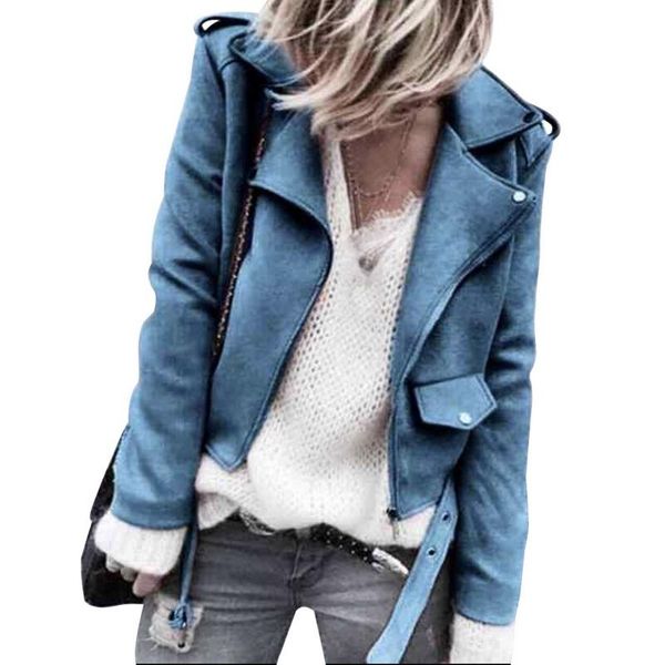 zoulv 2021 spring matte motorcycle coat biker outwear suede women short jacket hem belt long sleeve autumn winter jackets, Black;brown
zoulv 2021 spring matte motorcycle coat biker outwear suede women short jacket hem belt long sleeve autumn winter jackets, Black;brown
