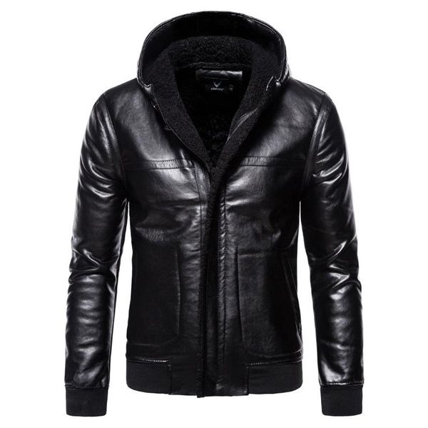 men's fur & faux hooded jacket pu motorcycle leather coat integrated windproof thicken jackets casual fashion tide male clothes winter, Black
men's fur & faux hooded jacket pu motorcycle leather coat integrated windproof thicken jackets casual fashion tide male clothes winter, Black
