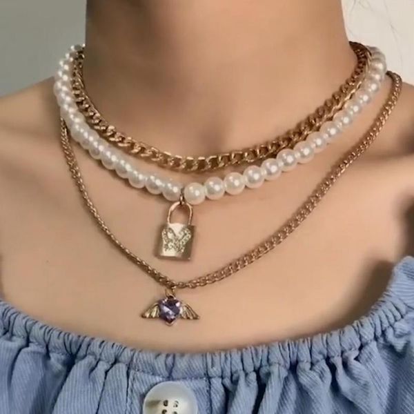 chains women butterfly multilayer pearl geometric pendant necklace ladies metal chain design jewelry gift, Silver
chains women butterfly multilayer pearl geometric pendant necklace ladies metal chain design jewelry gift, Silver