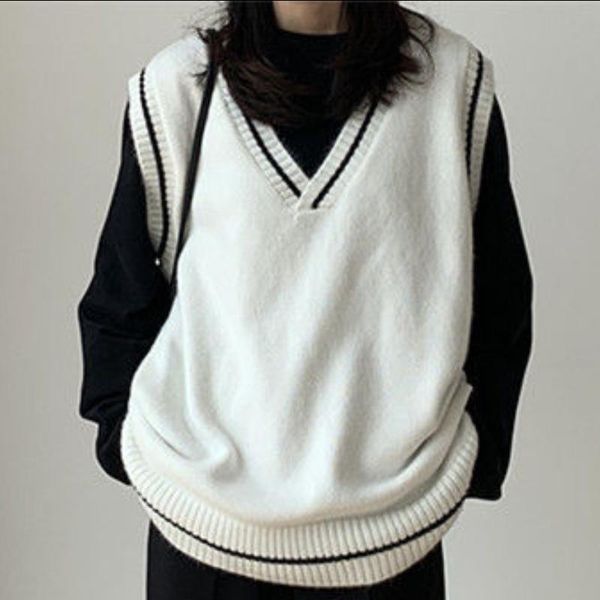 women's vests sweater vest women vintage pullover casual loose knitted chic v-neck jumper sleeveless long sleeve pull femme, Black;white
women's vests sweater vest women vintage pullover casual loose knitted chic v-neck jumper sleeveless long sleeve pull femme, Black;white