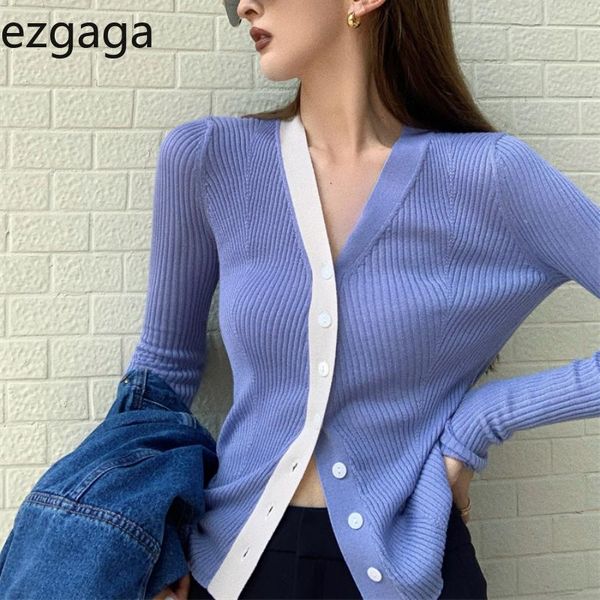 women's knits & tees ezgaga chic women cardigan contrast patchwork v-neck knitted sweater slim stretch outwear autumn female long sleev, White
women's knits & tees ezgaga chic women cardigan contrast patchwork v-neck knitted sweater slim stretch outwear autumn female long sleev, White