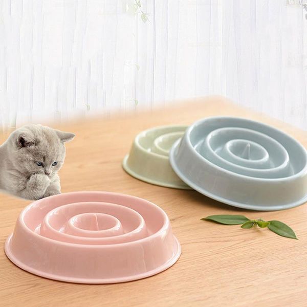 1pcs slow bowl anti slip feeder dish pet feeding tools pet supplies plastic prevent obesity gulp feeder