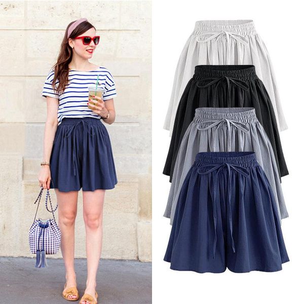 women's shorts plus size wide leg women summer chiffon short female casual loose skirt woman high waist elastic, White;black
women's shorts plus size wide leg women summer chiffon short female casual loose skirt woman high waist elastic, White;black