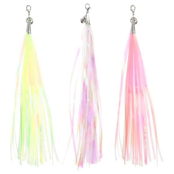 cat toys 3pcs pet funny teasing stick tassel replacement heads with bell