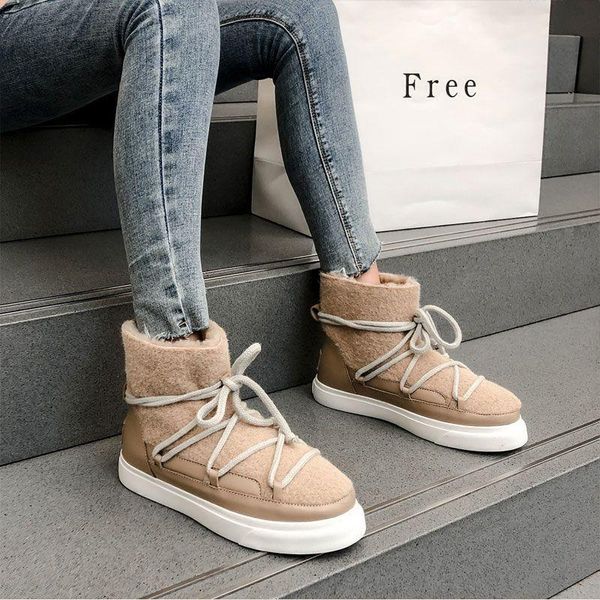 boots 2021 fashion winter ankle wool snow cute women's flats shoes thick platform lace-up footwear 34-42 plus size, Black
boots 2021 fashion winter ankle wool snow cute women's flats shoes thick platform lace-up footwear 34-42 plus size, Black