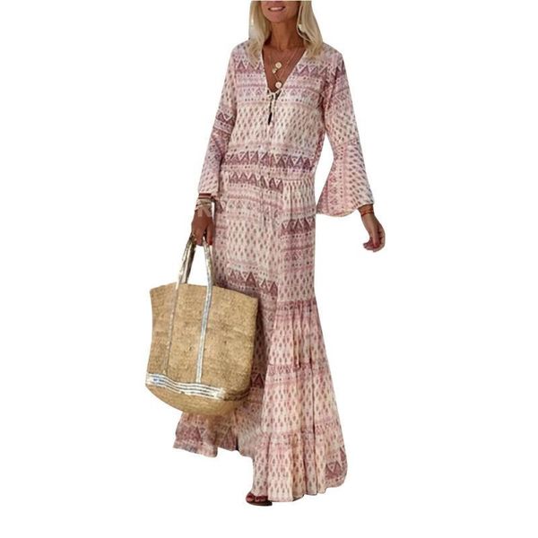 casual dresses women vintage printed sundress flare sleeve lace up maxi dress summer 2021 fashion holiday beach v-neck loose, Black;gray
casual dresses women vintage printed sundress flare sleeve lace up maxi dress summer 2021 fashion holiday beach v-neck loose, Black;gray