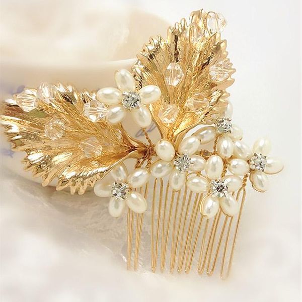 hair clips & barrettes arrival gold crystal handmade bride pearl headdress comb jl, Golden;silver
hair clips & barrettes arrival gold crystal handmade bride pearl headdress comb jl, Golden;silver