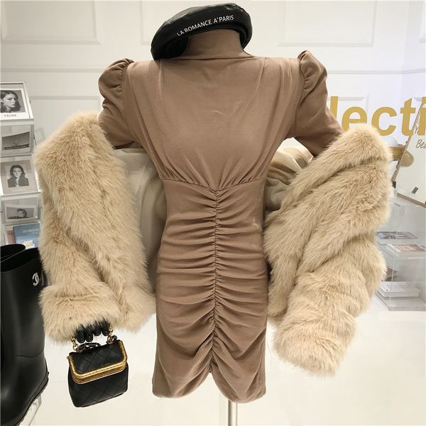 design retro-temperament lower neck high collar with thin waist feminine dress jb47, Black;gray
design retro-temperament lower neck high collar with thin waist feminine dress jb47, Black;gray