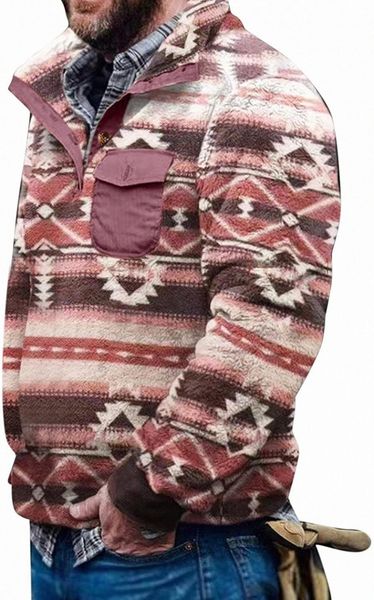 men's sherpa half zip pullover western aztec print sweatshirt fuzzy fleece plaid button front patchwork jumper t14g#, Black
men's sherpa half zip pullover western aztec print sweatshirt fuzzy fleece plaid button front patchwork jumper t14g#, Black