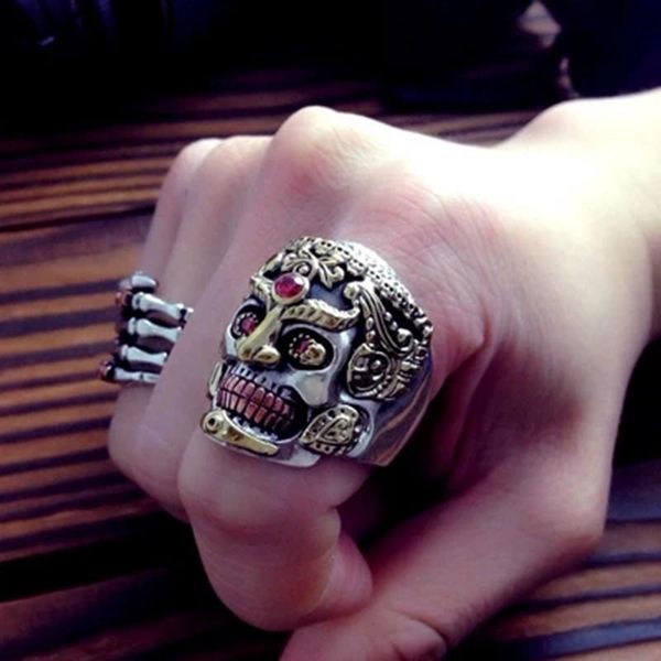 cluster rings 2021 punk rock domineering skull in corundum solid 925 sterling silver ring for men vintage thai jewelry gifts, Golden;silver
cluster rings 2021 punk rock domineering skull in corundum solid 925 sterling silver ring for men vintage thai jewelry gifts, Golden;silver
