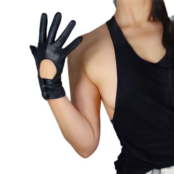 five fingers gloves real leather female 25cm pure sheepskin black hollow button backless slim women touch screen zp42, Blue;gray
five fingers gloves real leather female 25cm pure sheepskin black hollow button backless slim women touch screen zp42, Blue;gray
