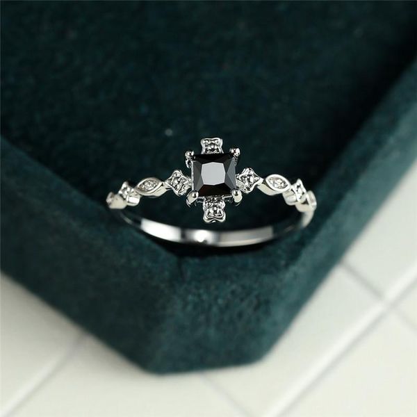wedding rings simple male female black zircon stone ring trendy silver color engagement charm crystal square for women men, Slivery;golden
wedding rings simple male female black zircon stone ring trendy silver color engagement charm crystal square for women men, Slivery;golden