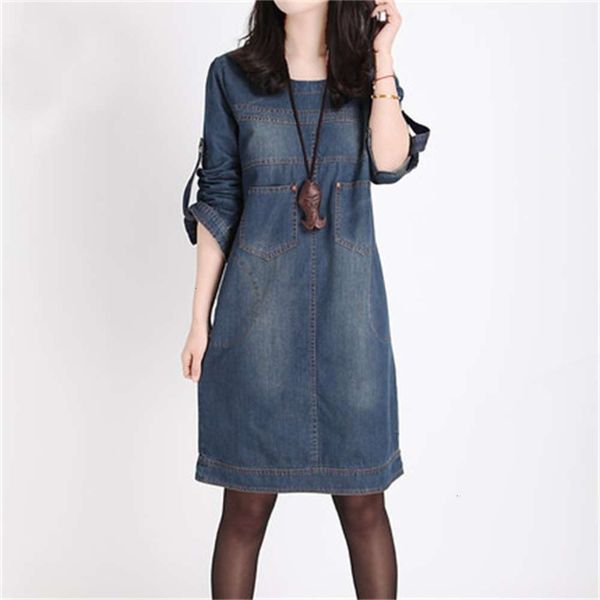 hip hop mm loose spring korean and fat autumn medium new length long sleeve denim dress k, Blue
hip hop mm loose spring korean and fat autumn medium new length long sleeve denim dress k, Blue