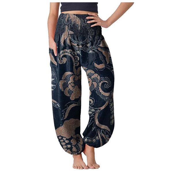 women's leggings high waist pants women vintage print elastic comfy boho loose sports hippie pajama lounge, Black
women's leggings high waist pants women vintage print elastic comfy boho loose sports hippie pajama lounge, Black