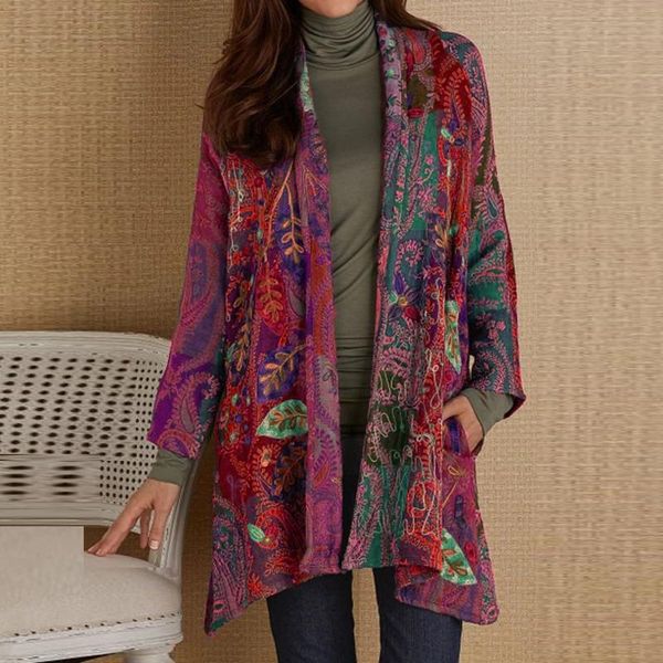 women's jackets autumn women coat vintage floral print long sleeve jacket pocket plus size cardigan, Black;brown
women's jackets autumn women coat vintage floral print long sleeve jacket pocket plus size cardigan, Black;brown