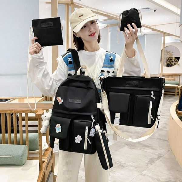 school bags 5 pcs sets seats for teenage girls 2021 kawaii women lapbackpack shoulder book women's travel bagpack mochila
school bags 5 pcs sets seats for teenage girls 2021 kawaii women lapbackpack shoulder book women's travel bagpack mochila