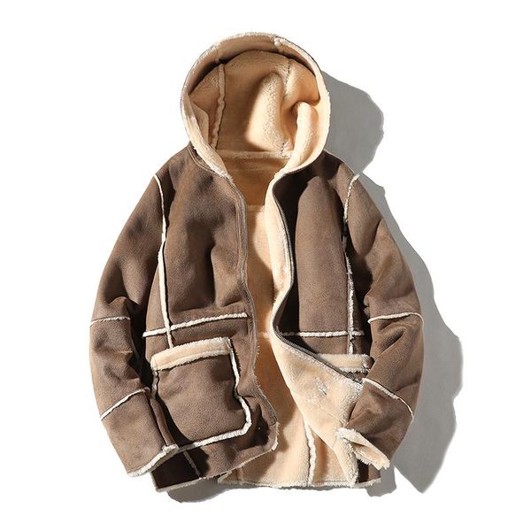 men's jackets jacket winter self-cultivation tide lambs wool parkas plus velvet thick hooded work men, Black;brown 
men's jackets jacket winter self-cultivation tide lambs wool parkas plus velvet thick hooded work men, Black;brown