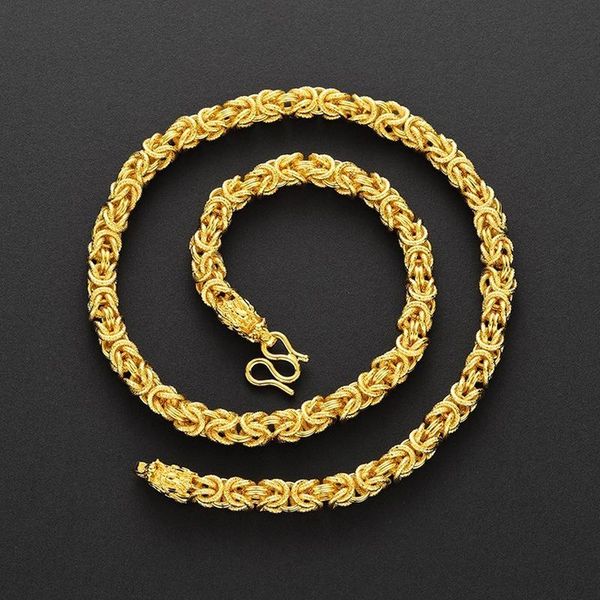 chains 24k gold-plated necklace women sand gold men's cloth double dragon copper plated yellow color jewellery, Silver
chains 24k gold-plated necklace women sand gold men's cloth double dragon copper plated yellow color jewellery, Silver