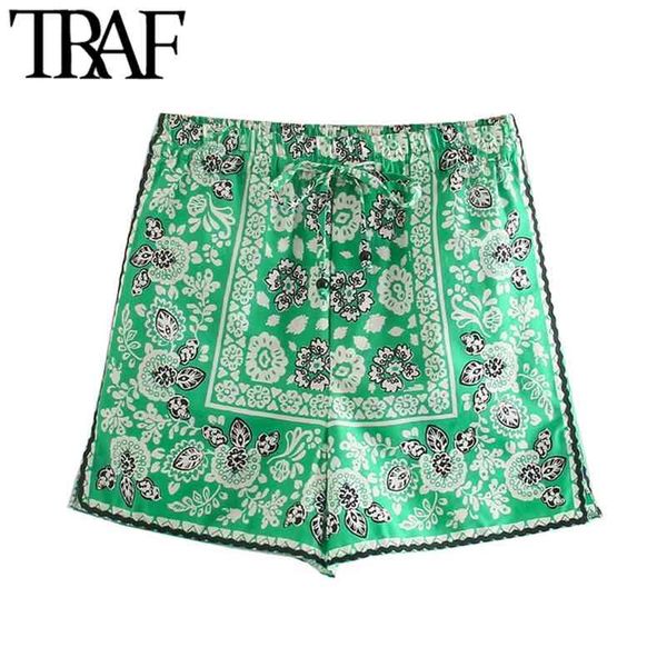 traf women chic fashion side pockets floral print shorts vintage high elastic waist drawstring female short pants mujer 210625, White;black
traf women chic fashion side pockets floral print shorts vintage high elastic waist drawstring female short pants mujer 210625, White;black